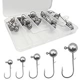 Klein Jigköpfe Set (25 Stück), Jigköpfe für Gummifische, Für Gummifische Zander Angelzubehör, 7g/10g/12g/14g/17g