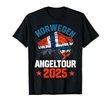 Angelurlaub in Norwegen Anglerteam Designs Unisex-Erwachsene Schwarz Kurzarm T-Shirt Klein Angeltour Norwegen 2025