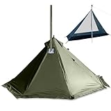 Hot Tent Winterzelt Tipi Zelt Zelt 1 Person mit Ofen Outdoor für Zeltofen Holzofen Camping (Enthält Mosquito Net)