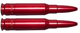 Flachberg Pufferpatronen 308 Win | Dummy Rounds Aluminum Rot (2 Stück) | Snap Caps Training | Trockentraining, Ladeübung, Waffenpflege .308 Winchester