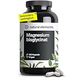 natural elements Magnesium Bisglycinat - Premium: Chelatiertes Magnesium - 180 Kapseln - 300mg elementares Magnesium pro Tagesdosis - Laborgeprüft, vegan, hochdosiert