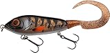 Abu Garcia Svartzonker McMy Tail Jerkbait - Transparentes High-Impact ABS, umweltfreundlich beschwert, realistischer 3D-Effekt, Süß- und Salzwasserangeln, Motoröl Quappe 17 cm