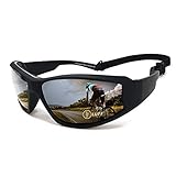 LUFF UV400 Outdoor-Reitbrille Sonnenbrille zum Schutz der Augen vor Blendung, geeignet für Radfahren Laufen Angeln Ski Golf (Black)
