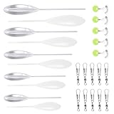 JOYOLA 25 Stück Spirolino Forelle Set, Forellen Angelzubehör Set, 5 X Spirolino Sinkend 5 X Sbirolino Schwimmend (6g 8g 10g 12g 15g) mit 10 Dreifachwirbel & 5 Schnurstopper Angeln