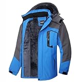 LZLER Winterjacke Herren Skijacke Snowboardjacke Wasserdicht Funktionsjacke Windbreaker Kapuze Winter Coat Snowboardjacke