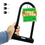 WIDDER Extrem Sicheres Fahrradschloss Bügelschloss [Chrom-Stahl Sicherheitsstufe 15] – 18mm Massiv Bügel – Fahrrad Schloss 64 cm Umfang mit Halterung & 3 Schlüssel – e Bike Lock & e Scooter U Lock