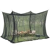 Sekey XXL Moskitonetz Outdoor Reise, Doppelbett Mückennetz 300 x 300 x 250 cm, 220 Mesh Tragbares Geschlossenes Campingzelt, Insektenschutz für Pavillon Garten Balkon, Terrasse Fliegennetz Schwarz
