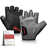 toptrek Fahrradhandschuhe Herren Damen, MTB Handschuhe 6mm SBR-Polstern, Atmungsaktives Halbfinger Fahrrad Handschuhe Sommer, rutschfeste & Stoßdämpfende Radhandschuhe für Rennrad/MTB/Fitness (XL)