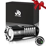 JAY-PARK Taschenlampe LED Aufladbar 500000 Lumen mit 10800-mAh-Akku und LCD-Batteriestandsanzeige, Extrem Hell, 5 Lichtmodi, Zoombar, Starke, IPX7 Wasserdich Taschenlampen für Camping, Wandern