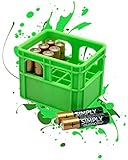 Batterie Bier Kasten Batteriekasten Batteriekiste Batteriebox Aufbewahrungsbox Minikiste Minibox für Aufbewahrung von Batterien AA, AAA, 9V, Leerkiste - 3D gedruckt (AAA, Grün)
