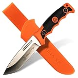 PUMA XP – Forever Knife - Feststehendes Gürtelmesser in Orange - 122mm Klinge aus 440er Stahl (55-57 HRC) - Mit robuster Kunststoffscheide - Für Outdoor, Survival, Jagd & Camping (Art.Nr.: 7205112)