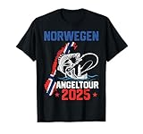 Angelurlaub in Norwegen Anglerteam Designs Herren Unisex Erwachsene Angeltour Norwegen 2025 Schwarz Klein Klassisch geschnitten Kurzarm T-Shirt