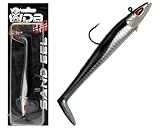 Wild Devil Baits Sand EEL Sandaal Meeres Shad Gummifisch (Black Pearl, 90g)