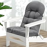 TaiBest Adirondack Stuhlkissen mit Memory-Schaum - Wasserdichtes, Dickes Hochrücken-Kissen für Gartenliegen und Schaukelstühle (Grau)