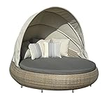 Dehner Sun-Lounger Florida, rund, ca. 220 x 160 x 159 cm, Aluminium/Polyrattan, braun/grau