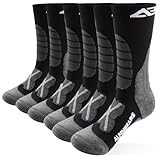 Premium Wandersocken aus Merino Wolle - [3 Paar] - Profi Trekkingsocken zum Wandern - Outdoor Socken für Damen, Herren & Kinder - Warme Merino Wandersocken - Funktionssocken (Schwarz, 43-48)