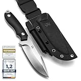 Wolfgangs ODENWOLF Outdoor-Messer AMBULO mit Kydex Holster - Edles Jagdmesser aus einem Stück D2 Stahl gefertigt - DAS Bushcraft Messer - Perfektes Survival Messer