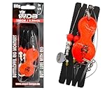Angel-Berger Wild Devil Baits Buttlöffel Rig UV Butt Lure with Rig Butt Löffel Vorfach montiert Plattfisch Meeresvorfach Brandungsvorfach (60g, UV Red)