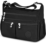 TEUEN Crossbody Bag Damen Große Kapazität Wasserdicht Nylon Umhängetasche Damen Mittelgroß, Casual Handtasche & Leichte Schultertasche Gross Messenger Bag mit Vielen Fächern