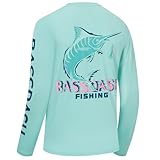 Bassdash Herren UPF 50+ UV Sonnenschutz Langarmshirt Grafik Angel Langarm T-Shirt Feuchtigkeitsableitendem