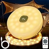 Ollny Camping Lichterkette Aufrollbar 10M, 4-in-1 Tragbare Wiederaufladbare Lichterkette Außen mit 8 Beleuchtungsmodi Timer Dimmbar, Wasserdichte USB Campinglampe Taschenlampe für Zelt Wander Party