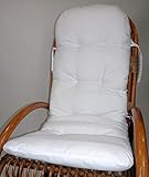 Rattani - Polster für Schaukelstuhl, Ersatzpolster Rattan Schaukelstuhl Gr. 125 x 50 x 7 cm, Fb. Bianco - Made in EU