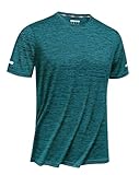 TACVASEN Herren Atmungsaktiv Laufshirts Sommer Sportshirt Lässige T-Shirts Schnell Trocknend Activewear-T-Shirts, Waldgrün, XL