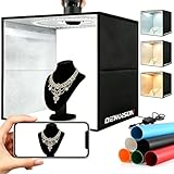 BENOISON Fotobox 40cm Lichtkasten Fotografie Faltbare Photobox Fotostudio mit 120 LEDs und 6 Hintergründen für Schmuck- und Kleinproduktfotografie