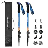 Clostnature Wanderstöcke Teleskop Aluminium - Nordic Walking Stöcke für Damen und Herren, 58-135cm Leichte Trekkingstöcke Ausziehbar für Trekking und Wandern(2 Stück), Verstellbarer Wanderstock