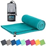 Fit-Flip Mikrofaser Handtuch - kompakte Microfaser Handtücher - ideal als Sporthandtuch, Reisehandtuch, Strandtuch - schnelltrocknend und leicht - Badetuch groß (1x 30x50cm, Petrol)