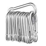 12 Stück Karabinerhaken, Karabiner belastbar bis 180kg,φ6x60mm,verzinkt, belastbar Karabinerhaken Schlüsselanhänger,Karabiner mit Federhaken,für Rucksack, Hundeleine, Camping, Reisen, Wandern etc