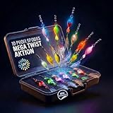 Njord Kalastus Messeneuheit 2025 Spoons Forelle Mega Twist 10 Stück in Spoonbox | Forellen Angeln Spoon Set Forellenköder | Forellen Blinker Angeln Forelle | Spinner Set Trout (3g mit Feder)