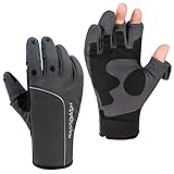 Bassdash WintePro Isolierte Angelhandschuhe wasserabweisend mit Fleecefutter Kaltes Wetter Winterhandschuhe für Männer Frauen Idee für Eisfischen Jagd Fotografie Wandern