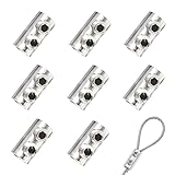 8 Stück Drahtseilklemme aus Edelstahl, vielseitige Seilklemme und Wire Rope Clamp für Stahlseil Befestigung, praktische Seilverbinder mit Schlüssel für DIY and Outdoor Projekte – Rope Fixing Set