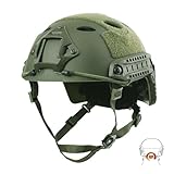 Airsoft Helm PJ Mode Helme Leichtbau Taktische Schnelle Helm und Schutzbrille für Airsoft Paintball (Adjust+OD)