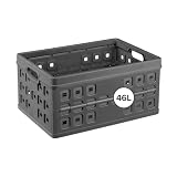 Sunware Square Klappbox faltbar stabil 46L – 54x38x26,5cm – klappkiste robust mit handgriffen – faltbare Aufbewahrungsbox 46L