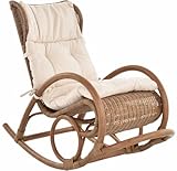 korb.outlet Schaukelstuhl Luxor Natur Rattan Schaukler Relax-Stuhl Schwingsessel Schaukelsessel (Hellbraun, mit Auflage)