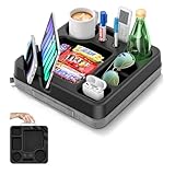 CLESOO Couchbar Snackbox - Tragbares Sofatablett Sofa Butler mit Snack-Tablett, Fernbedienungsablage, Stifthalter, Telefon- und Tablet-Halter - Couch Organizer Tablett für Bett, Sofa, Wohnmobil, Boot