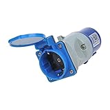 ProPlus 373519 CEE Adapter auf Schuko Steckdose 16A – Für Camping, Caravan, Wohnmobil und Boot – IP44 – Blau