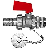 Kessel Füll- und Entleerungshahn Messing KFE 1/2' Zoll Kugelhahn Heizung vernickelt selbstdichtend mit Kette