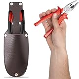DIFLAX Messertasche, Gürteltasche Leder, Taschenmesser Tasche, Lederetui In Braun, Klappmesser Schutzhülle, Messer Etui Leder Für Taschenmesser, Klappmesser