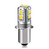 Ruiandsion P13.5S Basis LED Lampe 6-40 Volt Upgrade LED Taschenlampe 4300K Warmweiß 6V 9V 12V 18V 19,2V 24V Ersatz für Taschenlampe Taschenlaterne Arbeitslicht, unpolar