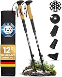 ALPENWERT Wanderstöcke [Aluminium] Walking Stöcke für Damen und Herren - Teleskop Trekkingstöcke mit Korkgriff zum Wandern, Nordic Walking und Skitouren (Aluminium)