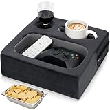 Zettfuly Couch-Tassenhalter, Couch-Caddy, Couch-Getränkehalter, Bett-Tassenablage, Sofa-Tassenhalter, Fernbedienungshalter für Tassen, Kopfhörer, Snacks und Telefone (Grau)