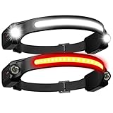 Kopflampe Stirnlampe LED Wiederaufladbar 2PCS Mit Rotlicht 2XPE 260°Breitstrahl Kopflampe Stirnlampe Aufladbar 8 Modi Anpassbare IPX5-Wasserdichte Kopflampen für Erwachsene Kinder beim Joggen Leicht