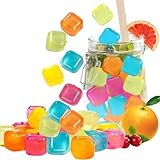 KEELYY 60x Eiswürfel Wiederverwendbar, Eiswürfel Kunststoff Bpa Frei, Party-Eiswürfel zum Kühlen von Getränken, Ice Cube Reusable, Mehrfarbig