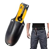 Ruayia Echtleder Gürteltasche für Cuttermesser – Robuste & Praktische Messerscheide im Klassischen Design, Strapazierfähig & Langlebig (Schwarz)