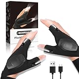 1 Paar von 2 LED Taschenlampen Handschuhe, Angelhandschuhe, Angelzubehör LED-Flashlight Gloves, Kleine Geschenke Adventskalende mit Licht Männer für Angeln, Reparaturen und Arbeit