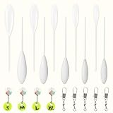 19 Stück Fishing Sbirolino Set Sbirolino Schwimmend 8g, 10g, 12g, 15g, 20g, 25g Spirolino Sinkend 8g, 10g, 15g, 20g, 25g, 5 Stück Dreifachwirbel und 4 Größen Schnurstopper