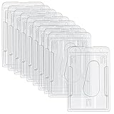 10 Stück Hartplastik Ausweishülle, 5.8 * 8.9CM Transparent Kartenhalter Kartenschutz mit Daumenschlitz Vertikal ID Schutzhülle für Schule Büro
